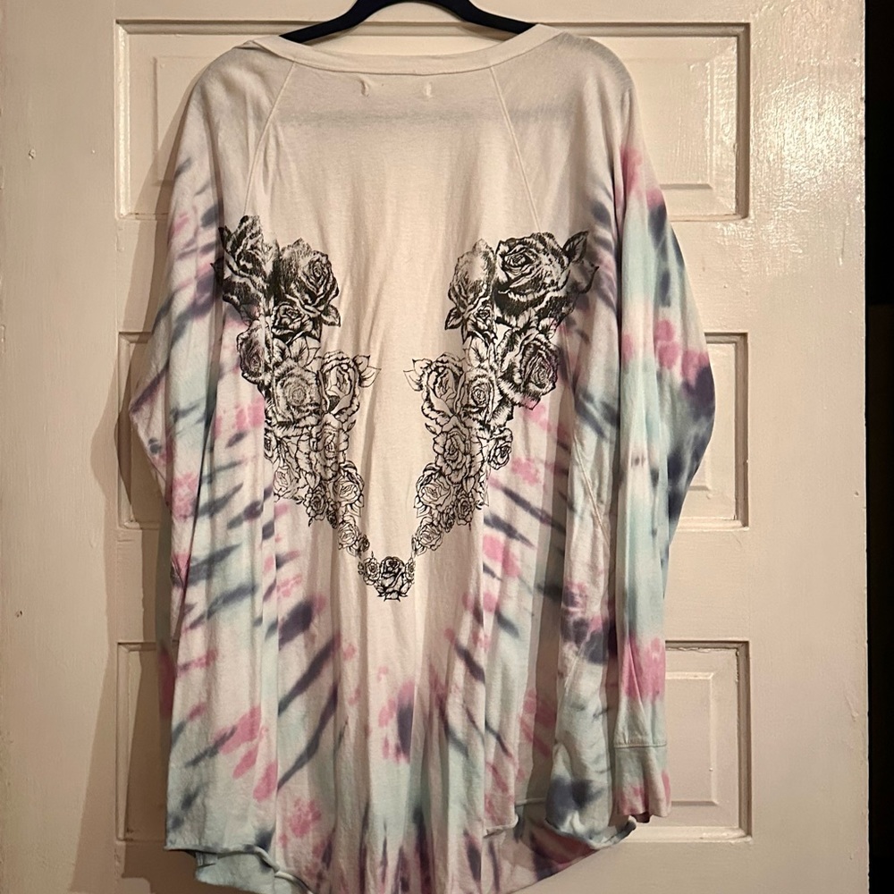 Free People Multicolor Tie-Dye Floral Top - Picture 4 of 4